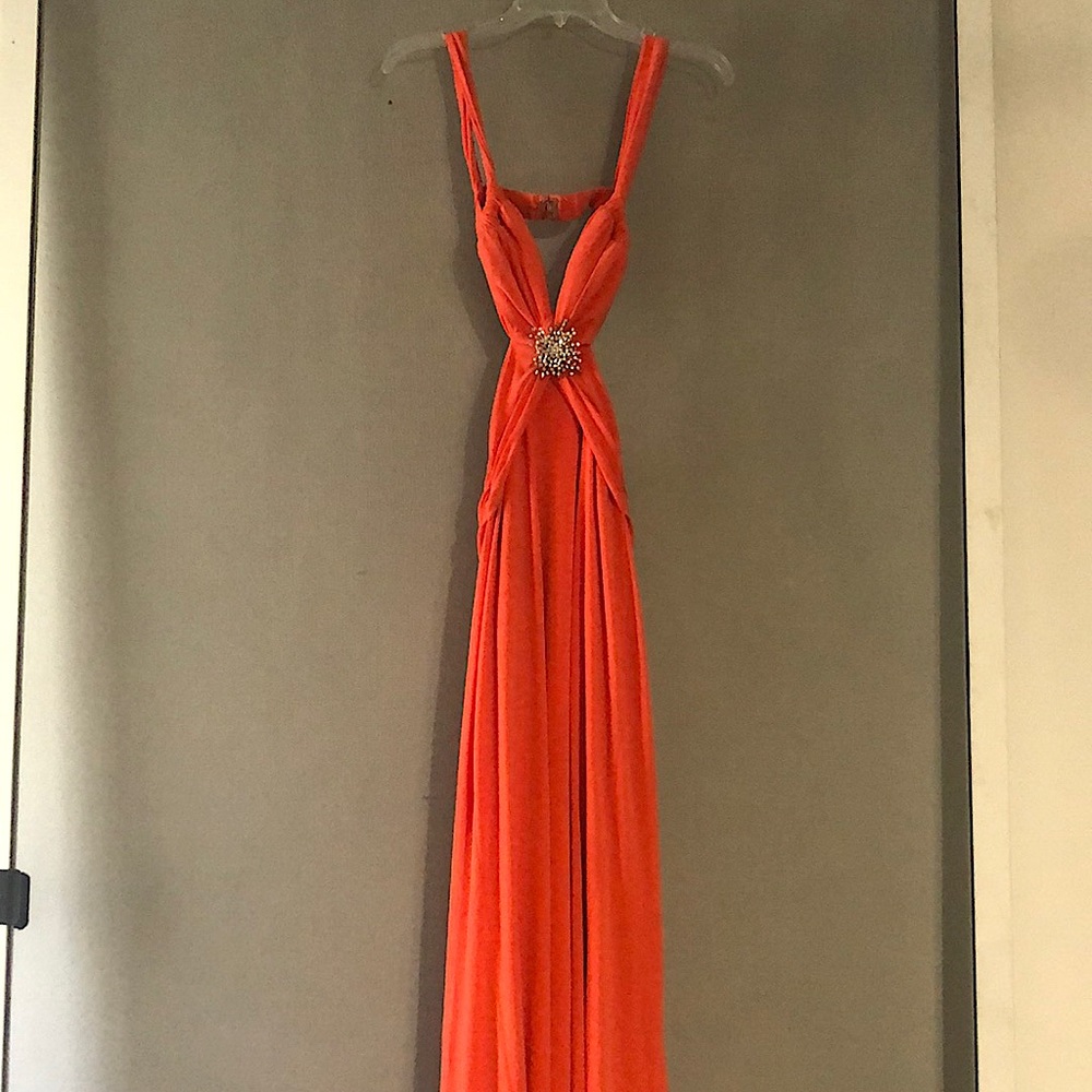 Bright Orange formal dress to die for!